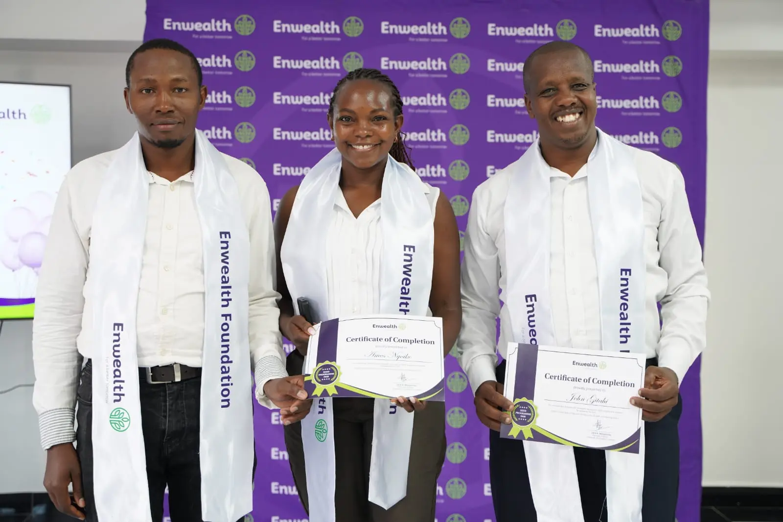 From Left - Dir. Amos Nyoike, Madam Maryanne Thande, Dir. John Gitahi